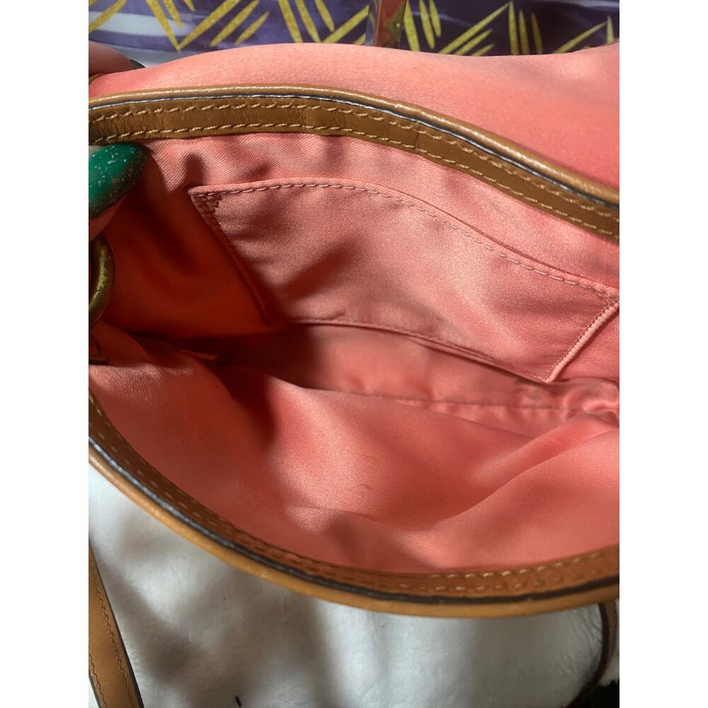 GUC Coach Poppy Colorblock Leather Flap Crossbody Bag - Picture 9 of 10